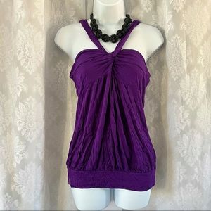 21 Purple Knotted Tank